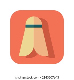 Abstract button icon badminton shuttlecock on white background - Vector illustration
