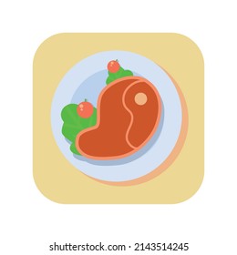 Icono del botón de resumen Carne de buey sobre fondo blanco - Ilustración del vector