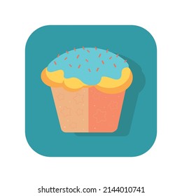 Abstract button icon cake on white background - Vector illustration
