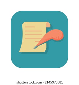 Abstract button icon letter writing on white background - Vector illustration