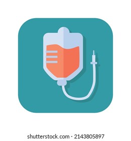 Abstraktes Knopfsymbol - Bluttransfusion auf weißem Hintergrund - Vektorgrafik