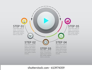 Abstract button info graphic option template.Vector illustration.