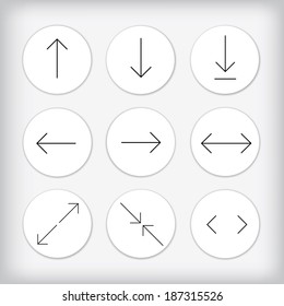 Abstract button -pointers from the paper. Vector  illustration 