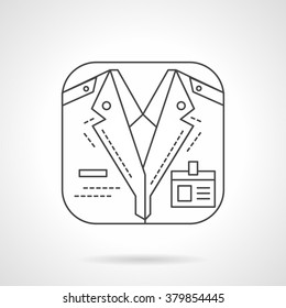 Abstract button for railway occupation, service staff. Train conductor uniform. Flat line style single vector icon. Element for web design, business, mobile app. 