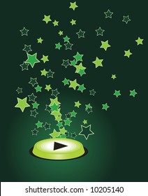 Botón Resumen con el signo "Play". Ilustración del vector