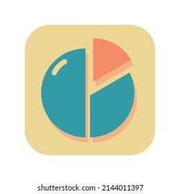 Abstract button statistic circle icon on white background - Vector illustration