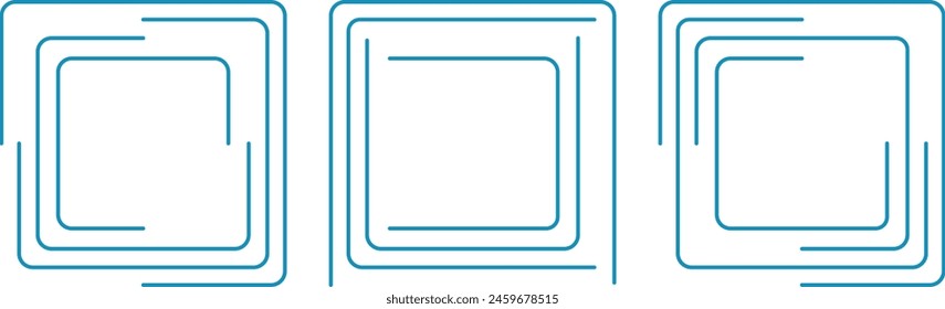 Abstraktes Button, Touch-Button, Buttone für Touch-Monitore und -Panels, quadratische Buttone mit Drehung