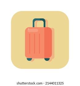 Abstract button travel suitcase icon on white background - Vector illustration