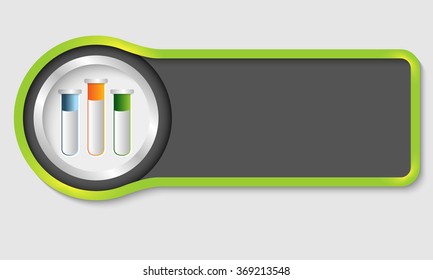 Abstract button for your white text and test tubes
