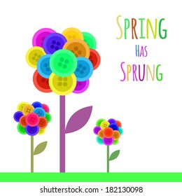 Abstract buttons flower. Spring has sprung. Vector