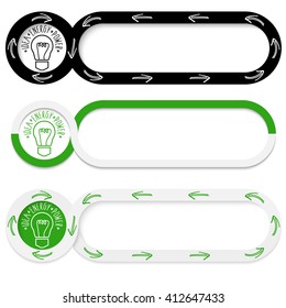 Abstract buttons for your text and bulb icon