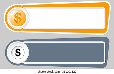 Abstract buttons for your text and dollar symbol