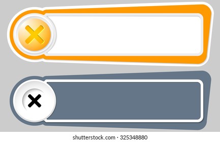 Abstract buttons for your text and multiplication symbol