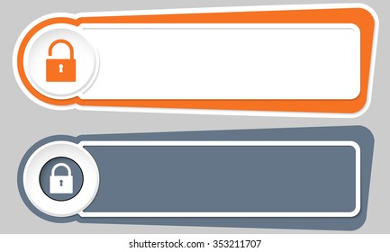 Abstract buttons for your text and padlock