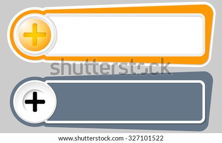 Abstract buttons for your text and plus symbol