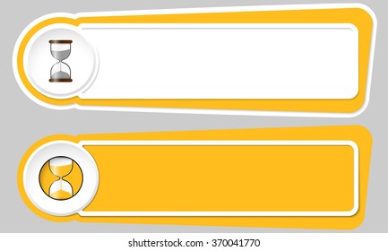 Abstract buttons for your text and sand glass