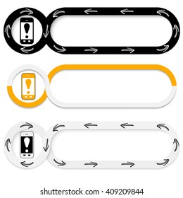 Abstract buttons for your text and smart phone and exclamation mark