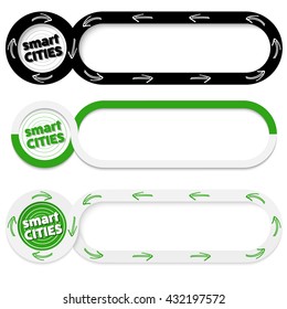 Abstract buttons for your text and smart cities icon