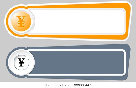 Abstract buttons for your text and yen symbol