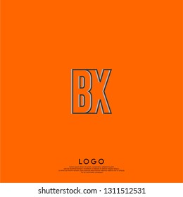 abstract BX logo letters design concept in shadow shape
