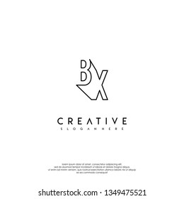 abstract BX logo letters modern lines design concept