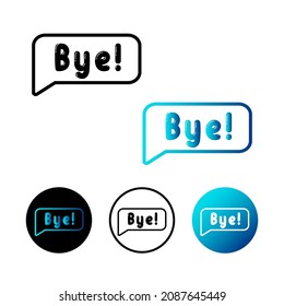 Abstract Bye Message Icon Illustration
