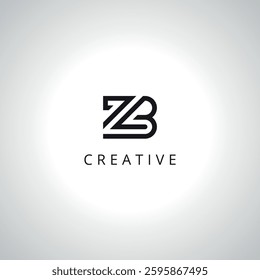 Abstract BZ ZB Monogram Logo Template With Vector Eps.
