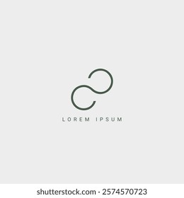 Abstract C C CC or C letter simple style business logo design vector template