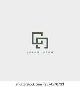 Abstract C C CC or C letter simple style business logo design vector template