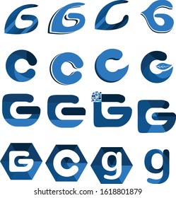 abstract c & g latter logo and icon design
