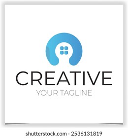 Abstract c Initial Letter with windows Logo Flat Vector Design Template Element Can Be Used For Branding Logo