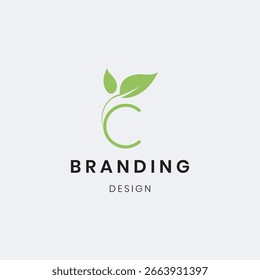 Icono Abstractas del logotipo de la letra del alfabeto "hoja C"
