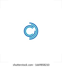 diseño abstracto de líneas de mezcla de letras C