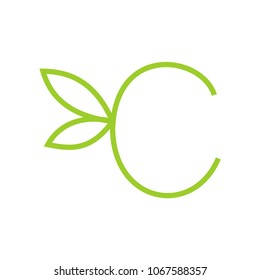 abstract c letter leaf design vector