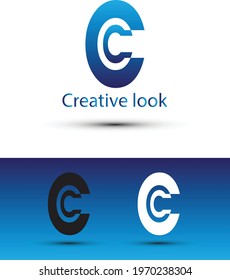 abstract c letter logo design