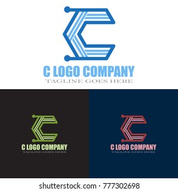 Abstract C Letter Logo Design Vector, Modern Illustration