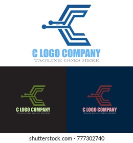 Abstract C Letter Logo Design Vector, Modern Illustration