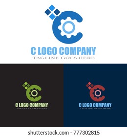 Abstract C Letter Logo Design Vector, Modern Illustration