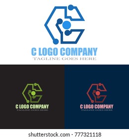 Abstract C Letter Logo Design Vector, Modern Illustration