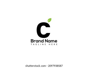 Abstract c letter modern initial lettermarks leaf logo design