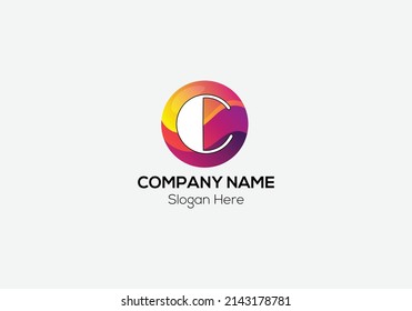 Resumen de la letra C diseño moderno de marcas de papel iniciales