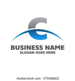 Abstract C letter vector logo icon template