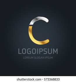 Abstract C letter vector logo icon template