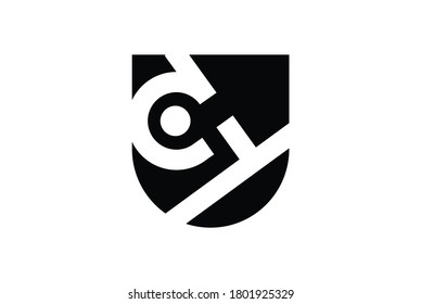 Abstract C Letter And Y Letter That Fromed A Half Face Of Owl In The Shield