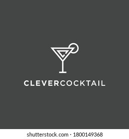 abstract c logo. cocktail icon