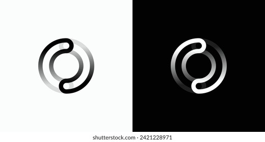 Abstract C O line initial vector logo design with transparent effect.