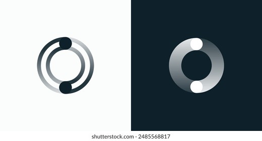 Abstract C O line initial vector logo design with transparent effect.