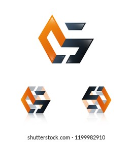 abstract C and S letter logos, flat logotype designs, illustrations vector logo concepts, industry and technology logo icons, corporate logo icons, C and S modern abstract logos, creative logos for co