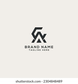 Abstract CA AC letter logo design. Flat vector logo design template element.