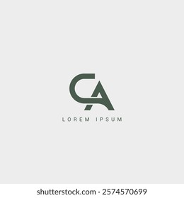 Abstract CA AC or CA letter simple style business logo design vector template